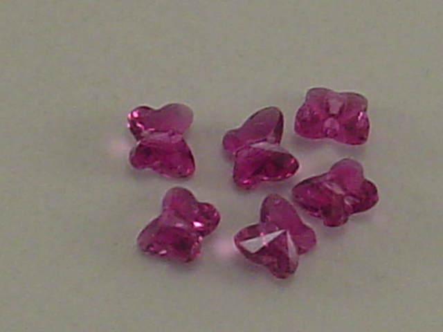 12 pcs 6mm BUTTERFLY BEAD FUCHSIA  European Rhinestones